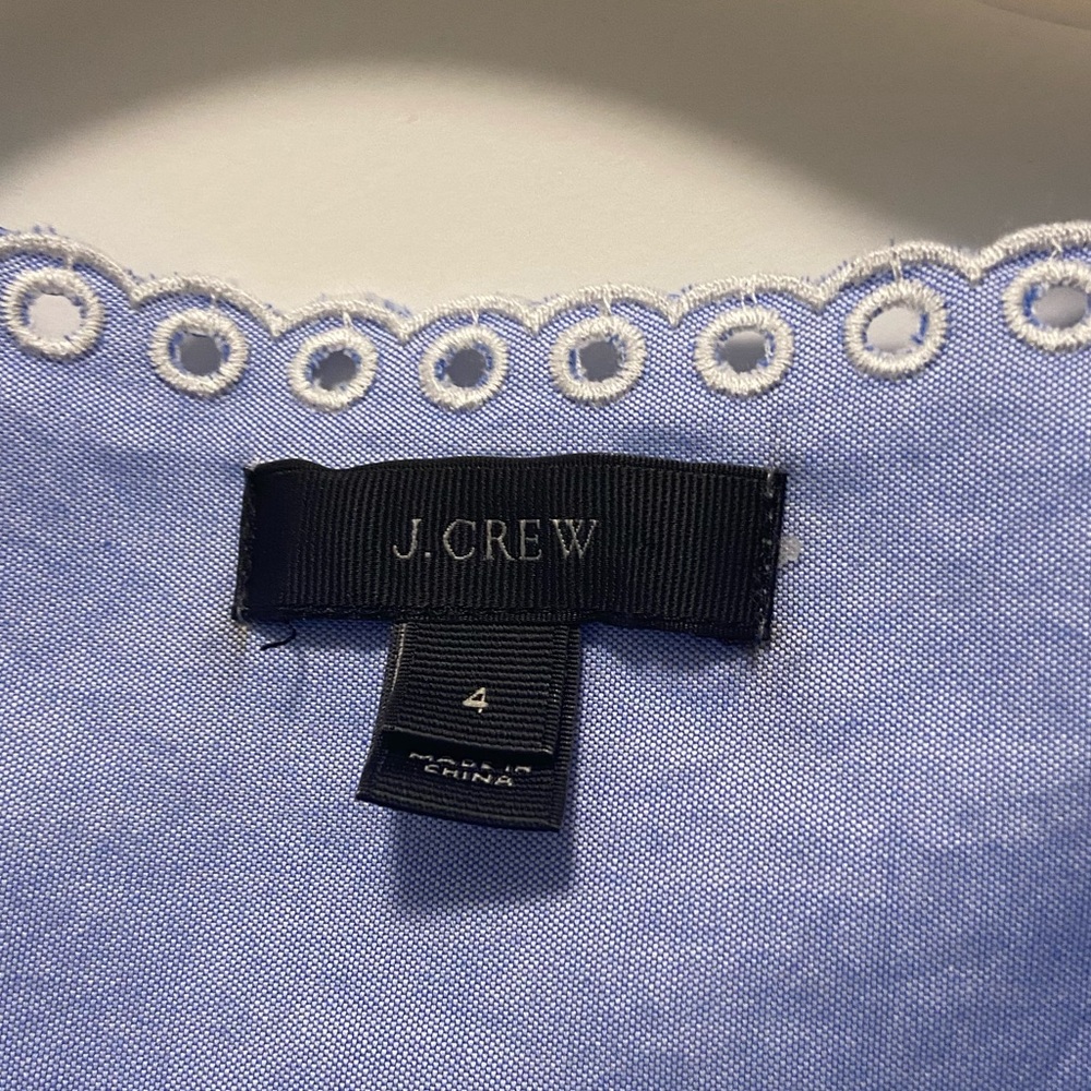 J. Crew Blue Eyelet stop Size 4 - Picture 6 of 7